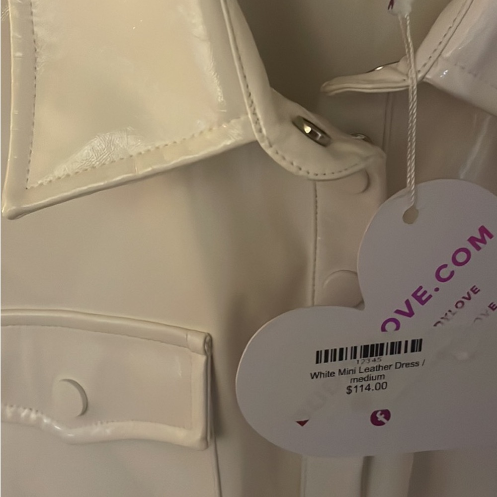 Buddy Love cream faux leather dress!